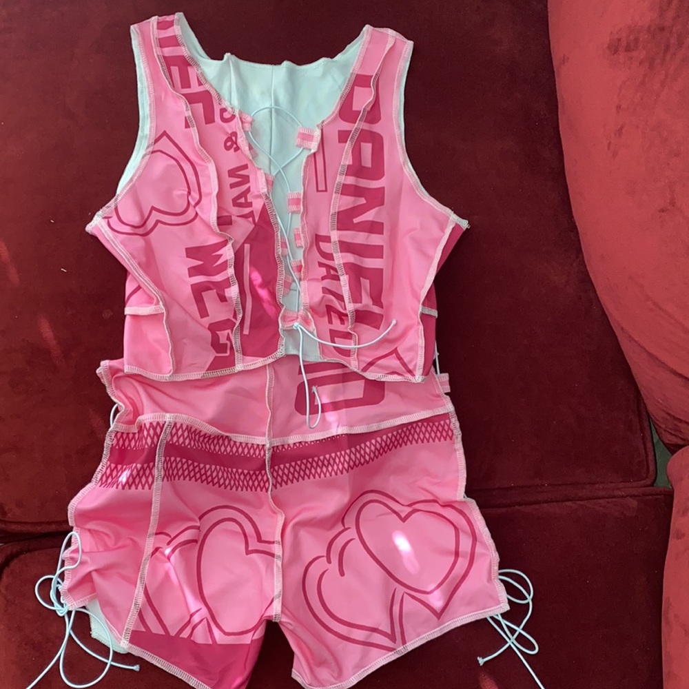 Pink heart 2 short piece set | women’s